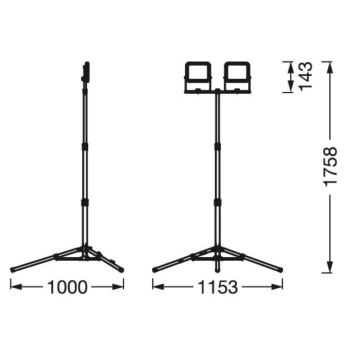 Ledvance - Udendørs LED projektør med en holder WORKLIGHT TRIPOD 2xLED/10W/230V 6500K IP65