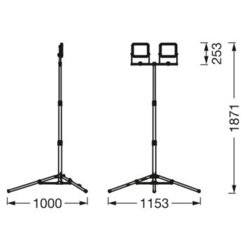 Ledvance - Udendørs LED projektør med en holder WORKLIGHT TRIPOD 2xLED/30W/230V 6500K IP65