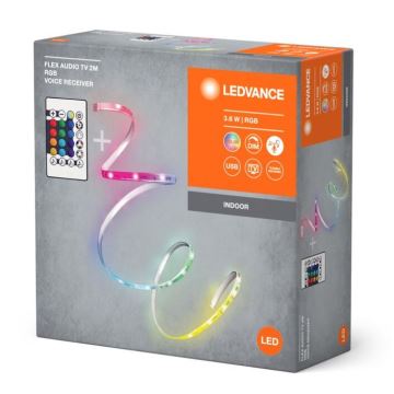 Ledvance - LED RGB Strip til tv dæmpbar FLEX AUDIO 2m LED/3,6W/5V + fjernbetjening