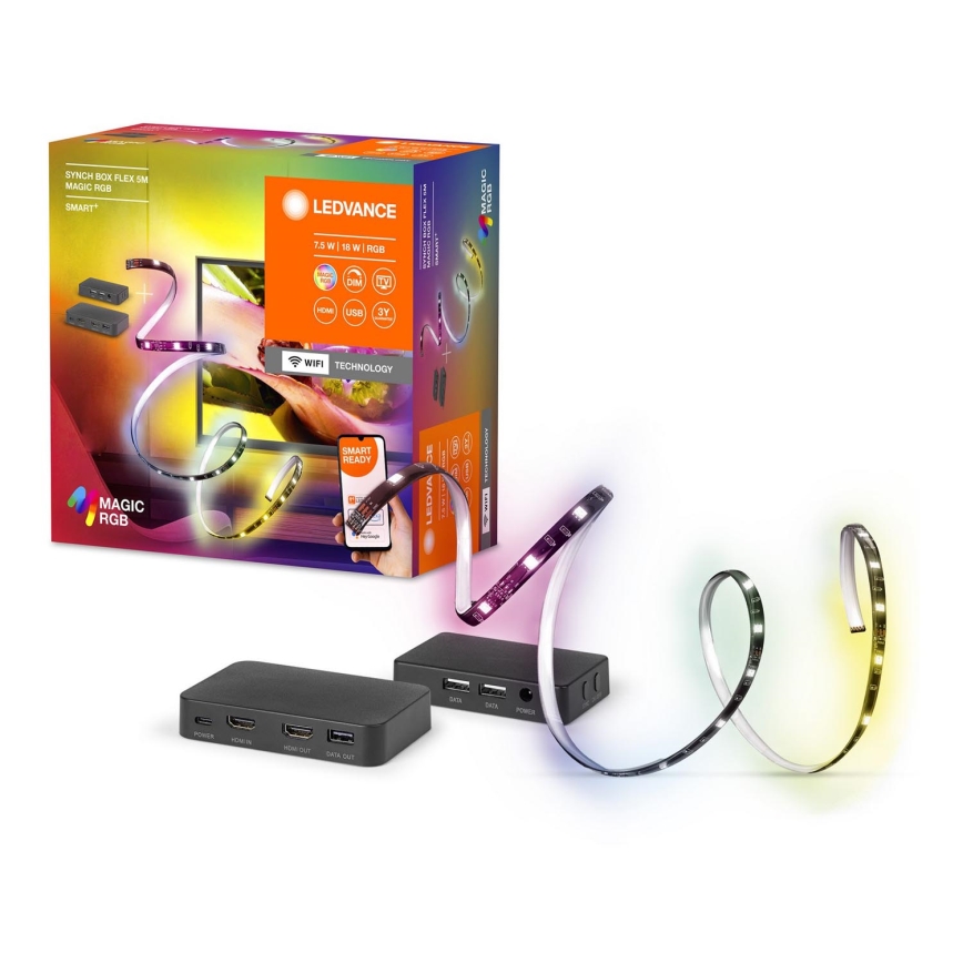 Ledvance - LED RGB Strip til tv dæmpbar SYNCH BOX FLEX SMART+ MAGIC 4,5m LED/18W/230V Wi-Fi