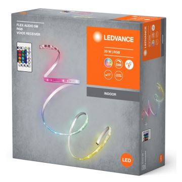 Ledvance - LED strip m. RGB-farver dæmpbar FLEX AUDIO 5 m LED/20W/230V + fjernbetjening