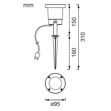 Ledvance - LED udendørslampe ENDURA HYBRID NAUT SPIKE LED/2W/12V IP44