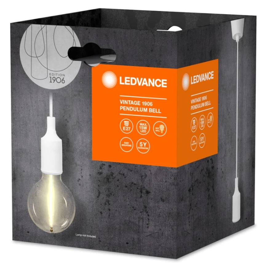 Ledvance - Pendel PENDULUM BELL 1xE27/15W/230V hvid