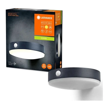 Ledvance - Soldrevet LED væglampe med sensor ENDURA STYLE LED/6W/3,7V IP44