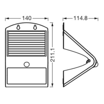 Ledvance - Soldrevet LED væglampe med sensor SOMMERFUGL LED/4W/3,7V IP65