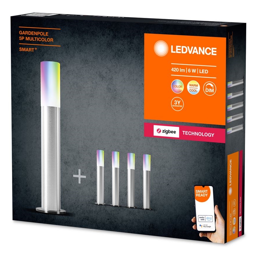 Ledvance - SÆT 5x LED RGBW Dæmpbar udendørs lampe SMART+ GARDENPOLE LED/6W/230V IP44