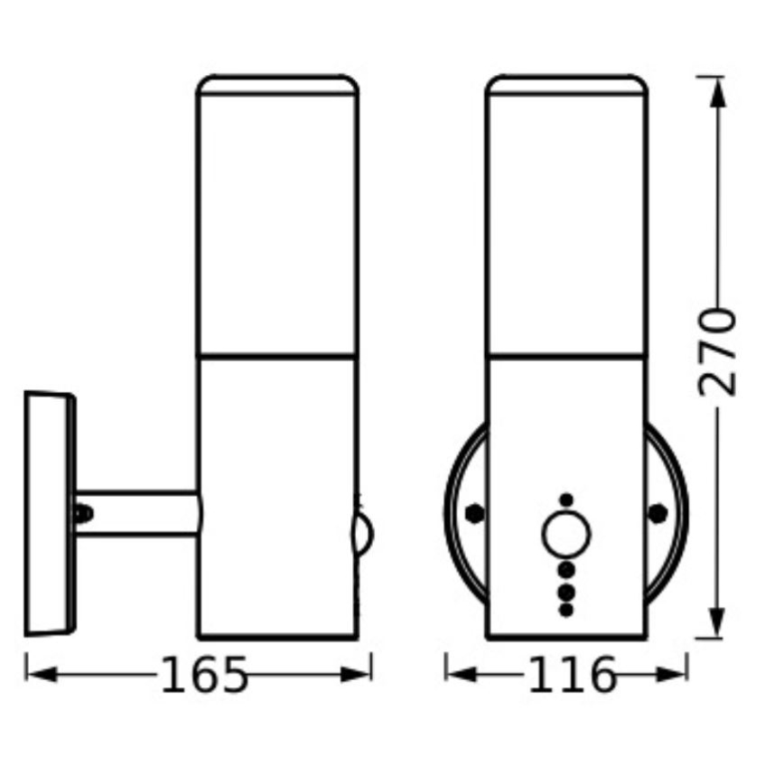 Ledvance - Udendørs væglampe med sensor FIGO CYLINDER 1xE27/20W/230V