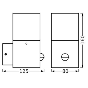 Ledvance - Udendørs væglampe med sensor FIGO SQUARE 1xE27/20W/230V