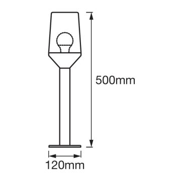 Ledvance - Udendørslampe CALICE 1xE27/60W/230V IP44 50 cm