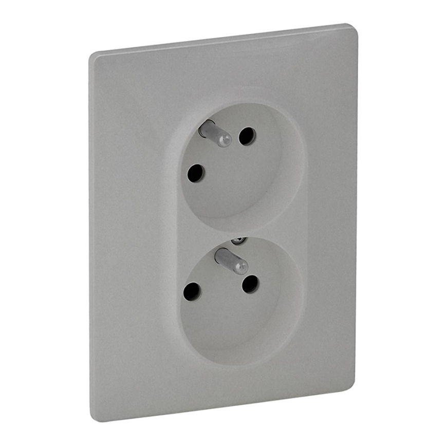 Legrand 753386 - Stikkontakt VALENA LIFE 250V/16A 2x2P+T aluminium