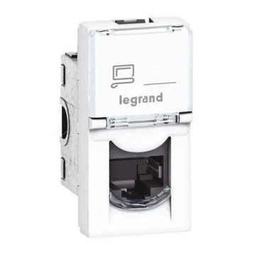 Legrand 76551 - Stikkontakt MOSAIC 1xRJ45 class 5E UTP 1M hvid