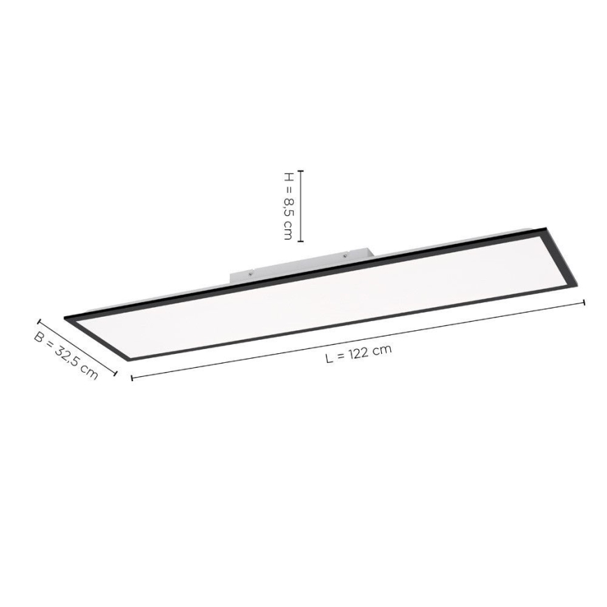 Leuchten Direkt 14757-18 - LED panel overflademonteret dæmpbart FLAT LED/36W/230V 2700-5000K sort + fjernbetjening