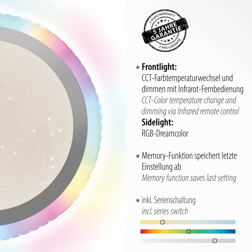 Leuchten Direkt 15411-21- LED loftlampe dæmpbar RGB-farver CYBA LED/26W/230V