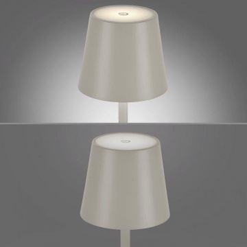 Leuchten Direkt 19250-40 - LED Udendørs bordlampe dæmpbar og genopladelig EURIA LED/3W/5V IP54 grå