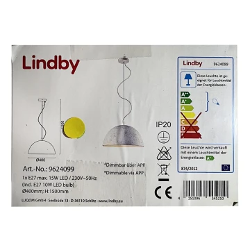 Lindby - LED RGB Pendel dæmpbar CAROLLE LED/10W/230V Wi-Fi Tuya