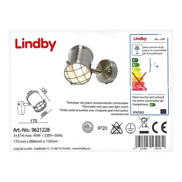 Lindby - LED vægspot dæmpbar EBBI 1xE14/5W/230V