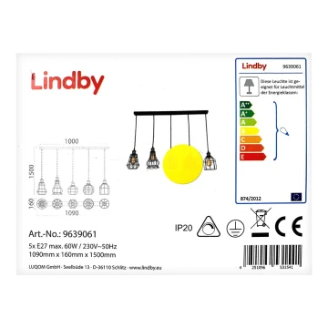 Lindby - Pendel ALBERTA 5xE27/60W/230V