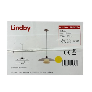 Lindby - Pendel DOLORES 1xE27/60W/230V