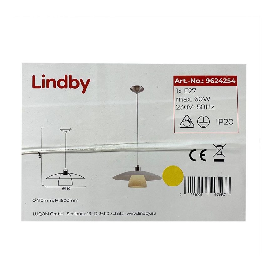 Lindby - Pendel DOLORES 1xE27/60W/230V