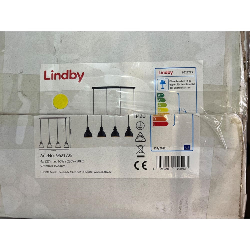 Lindby - Pendel JASMINKA 4xE27/60W/230V