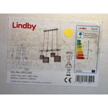 Lindby - Pendel RUKAIA 4xE27/42W/230V