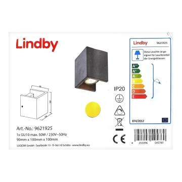 Lindby - Væglampe GERDA 1xGU10/50W/230V