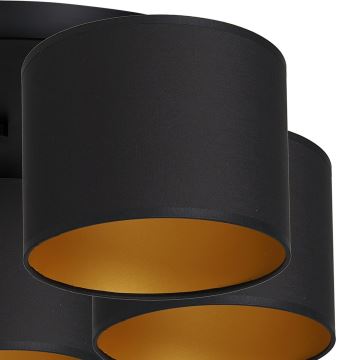 Loftlampe ARDEN 5xE27/60W/230V sort/guldfarvet