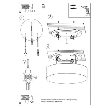 Loftlampe ARENA 4xE27/60W/230V hvid