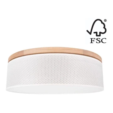 Loftlampe BENITA 2xE27/25W/230V diameter 48 cm cremefarvet/eg – FSC certificeret