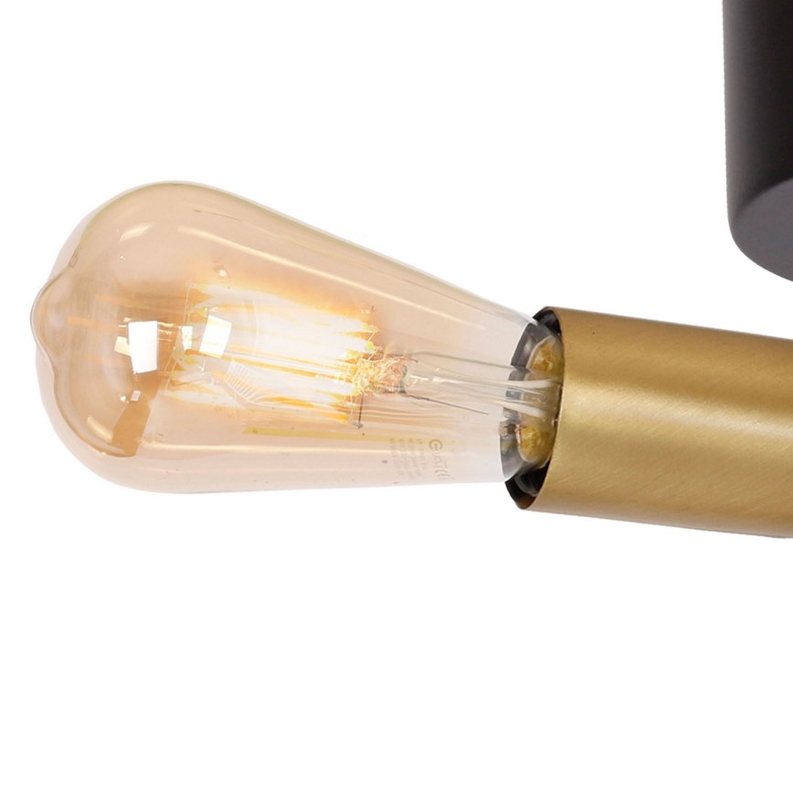 Loftlampe BRENDA 3xE27/60W/230V sort/guldfarvet