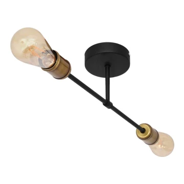 Loftlampe CAMBRIDGE 2xE27/60W/230V sort/gylden