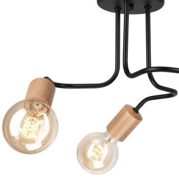 Loftlampe CONOR 3xE27/60W/230V eg/sort
