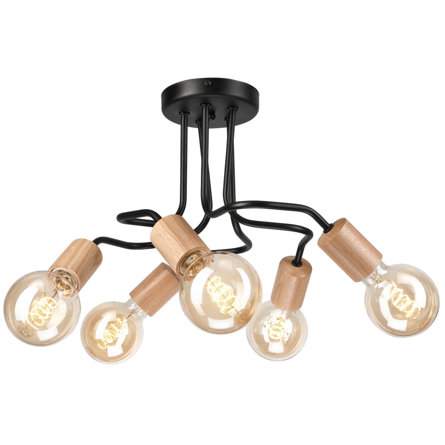 Loftlampe CONOR 5xE27/60W/230V eg/sort