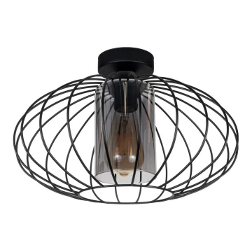 Loftlampe CORRINI 1xE27/60W/230V diameter 34 cm sort/grå