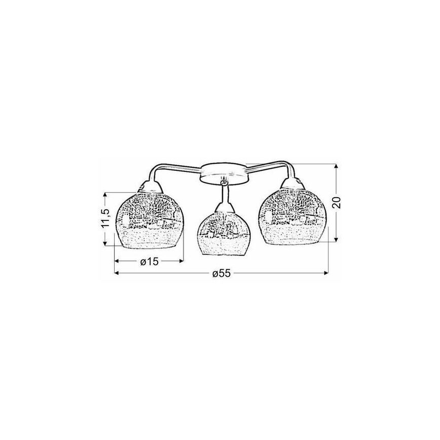 Loftlampe CROMINA 3xE27/60W/230V