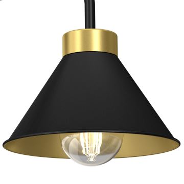 Loftlampe DEMET 3xE27/60W/230V sort/guldfarvet