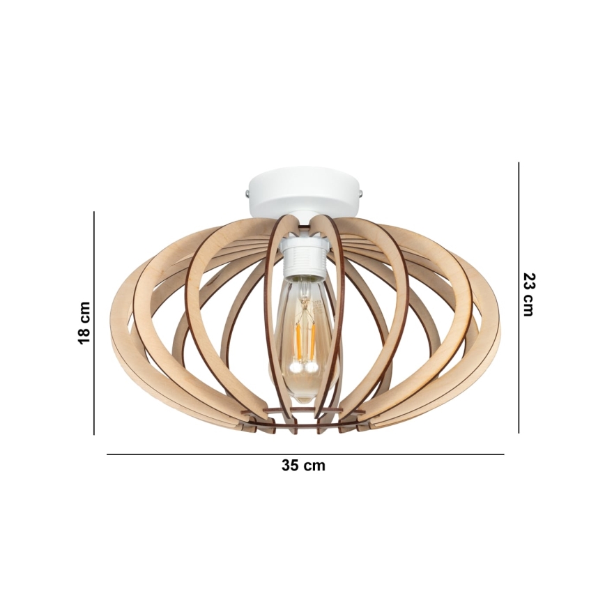 Loftlampe EARTH 1xE27/60W/230V hvid/beige