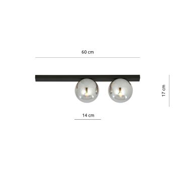 Loftlampe FIT 2xE14/10W/230V sort/grå