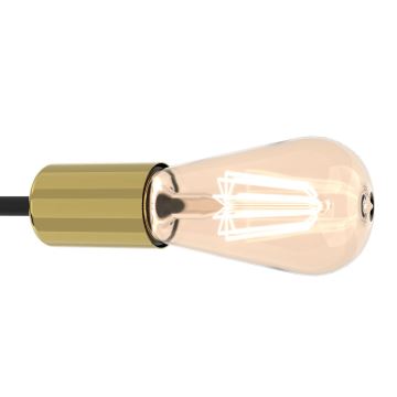 Loftlampe FLAME 4xE27/60W/230V sort/guldfarvet