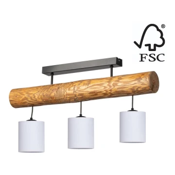 Loftlampe FORESTA 3xE27/25W/230V fyrretræ - FSC-certificeret