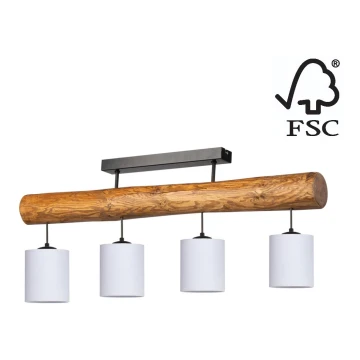 Loftlampe FORESTA 4xE27/25W/230V fyrretræ - FSC-certificeret