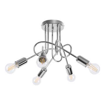 Loftlampe LOOP 5xE27/15W/230V krom