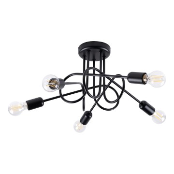 Loftlampe LOOP 5xE27/15W/230V sort