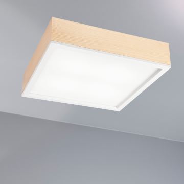 Loftlampe NATURAL SQUARE 4xE27/15W/230V 39x39 cm fyrretræ/hvid