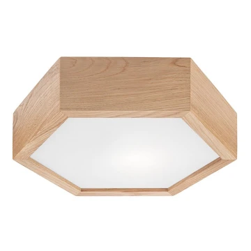 Loftlampe OAK HEX 1xE27/60W/230V diam. 32 cm egetræ