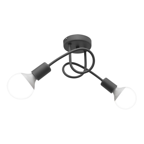 Loftlampe OXFORD 2xE27/60W/230V grå