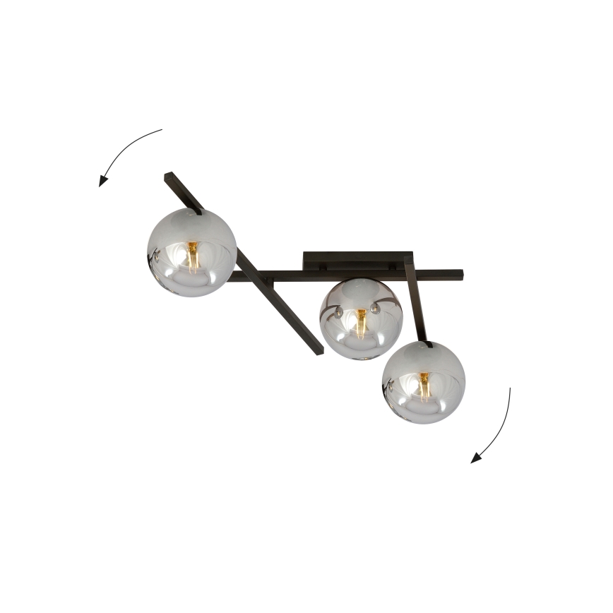 Loftlampe SMART 3xE14/10W/230V sort/grå