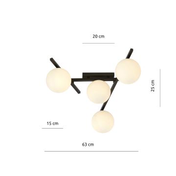 Loftlampe SMART 4xE14/10W/230V sort/hvid