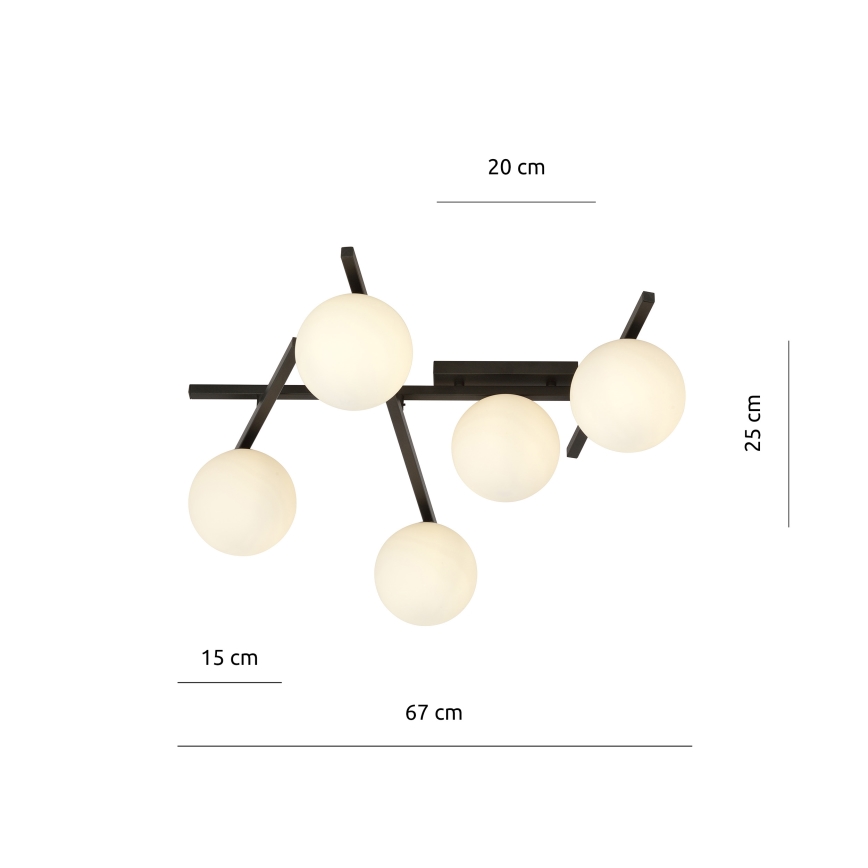 Loftlampe SMART 5xE14/10W/230V sort/hvid