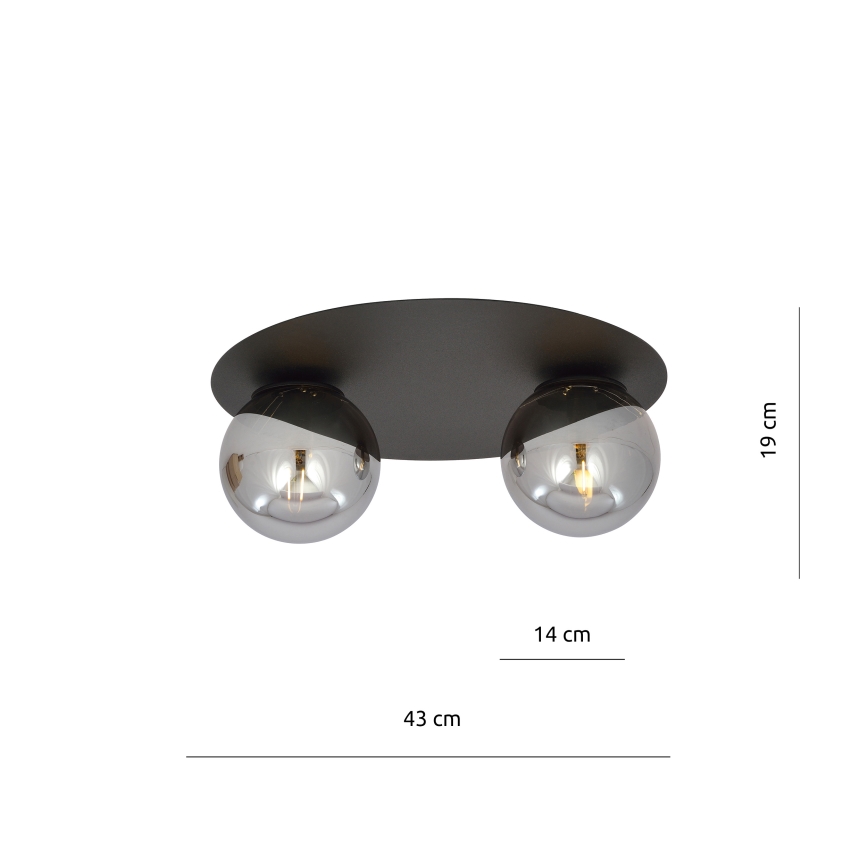 Loftlampe SOLAR 2xE14/10W/230V sort/grå